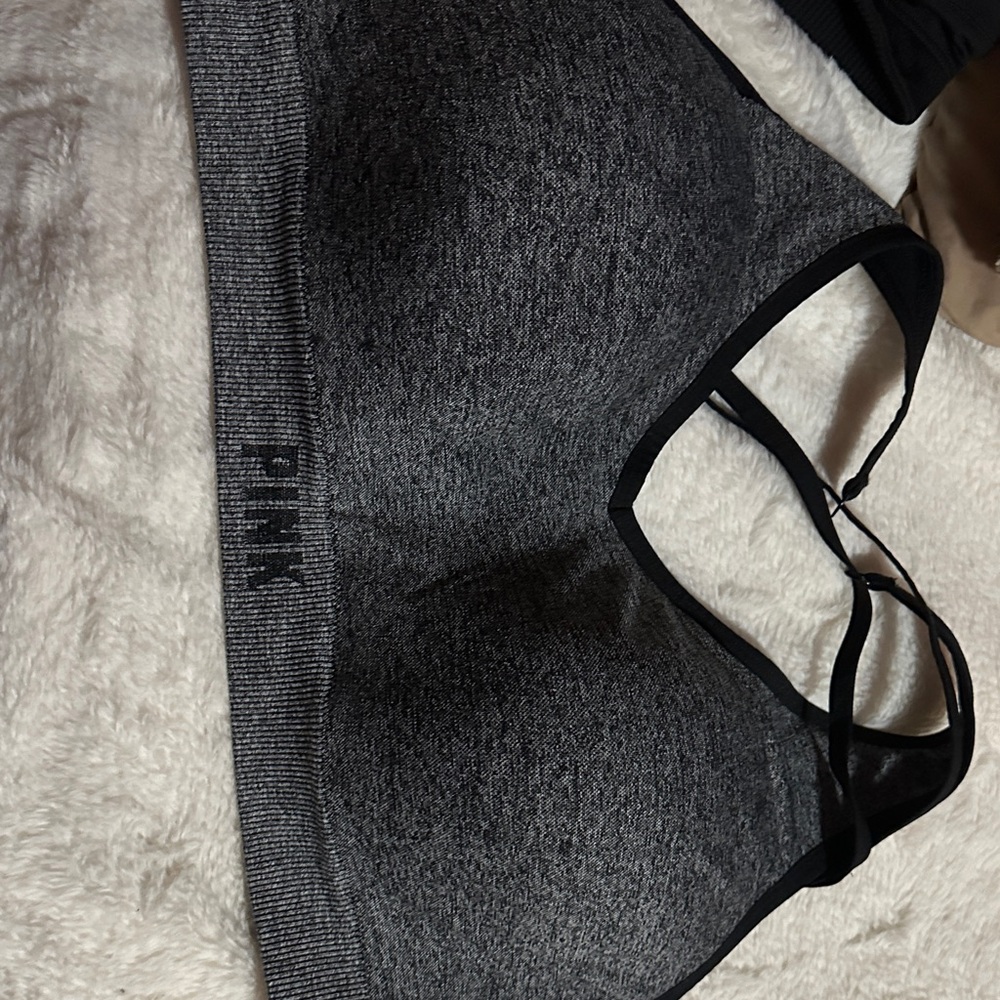 Gray and Black Sports Bra